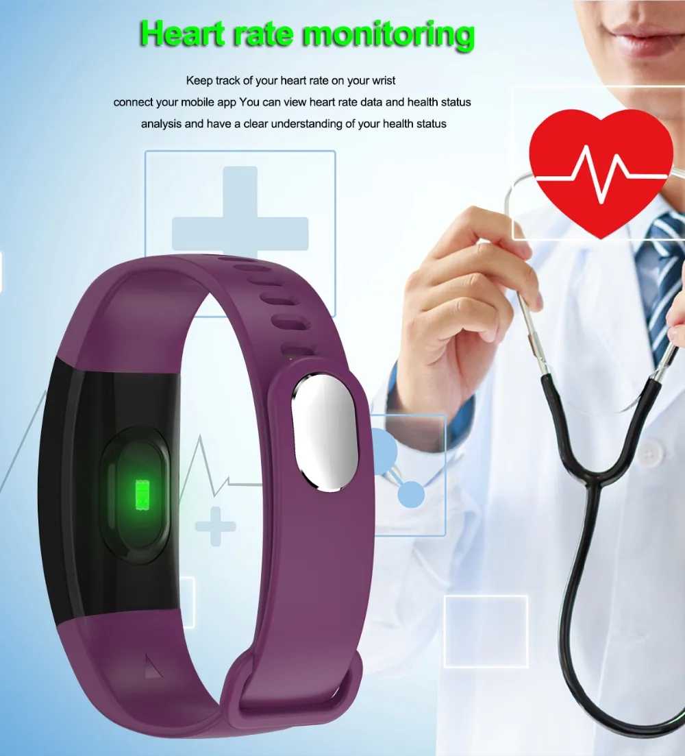 Smart Wristband 2018 Bracelet F64 Smartband gps waterproof sleep monitor Fitness Bracelet Smart Watch Call Alarm For iOS Android  (4)