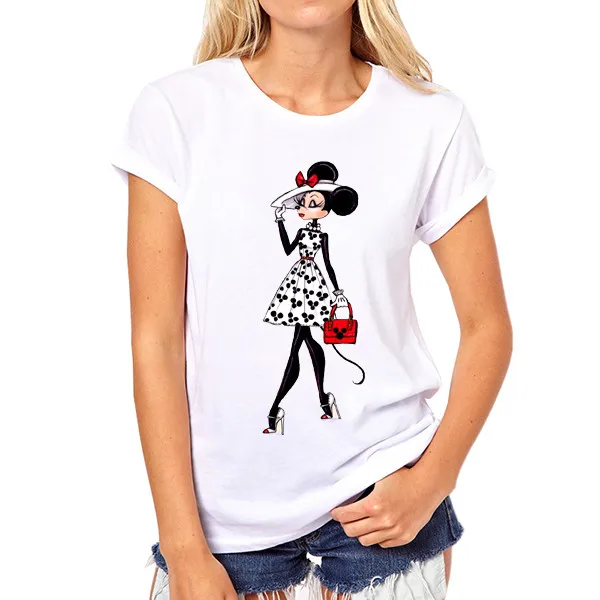 

New summer women t-shirts fashion animal print tops for women's short-sleeved Mouse girl casual women vintage harajuku T shirt