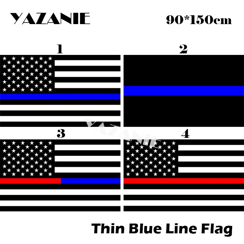 YAZANIE 90x150 см 3x5 футов классика США тонкая синяя леска флаги полиции американская
