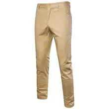 Новинка весна лето мужские повседневные штаны для стройных Крой Хлопок эластичное платье тонкие прямые Джокер длинные брюки формальные брюки