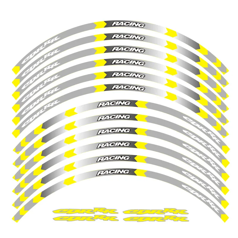 Горячая Высококачественная наклейка для колес мотоцикла Наклейка светоотражающий обод велосипед подходит для Honda CBR RR CBR CBR1000 600RR 650R 300R - Цвет: 13
