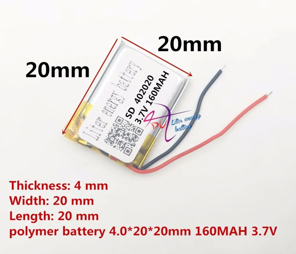 Литровая энергетическая батарея 3,7 V полимерная литиевая батарея 402020 042020 MP3 160MAH маленький динамик Bluetooth маленькие игрушки