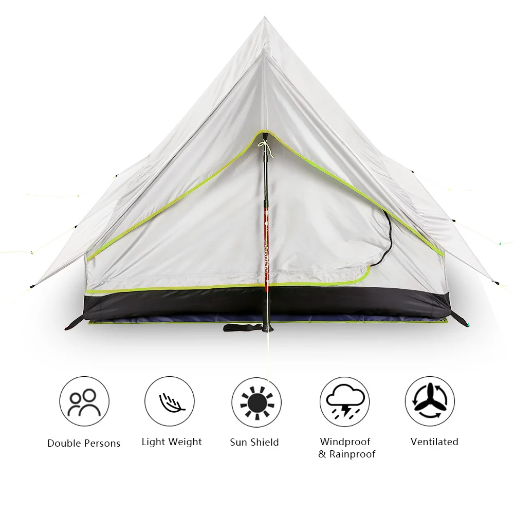 

Lixada Ultralight Outdoor Camping Tent 2 Person Foldable Double Door Mesh Tent Shelter Camping Backpacking And Thru-Hiking