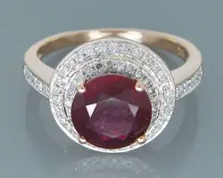 Винтаж Природный Рубин Обручальные кольца, одноцветное 14kt розовое золото натуральный красный рубиновое кольцо, ювелирных изделий