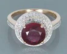 Vintage Natural Ruby Engagement Rings, Solid 14Kt Rose Gold Natural Red Ruby Ring,Genuine Ruby Jewelry