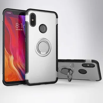 

500pcs Armor Shockproof Hybrid Finger Ring Case For Xiaomi Mi 9 8 SE Lite Max Mix Note 3 F1 360 Car Magnetic Mount Holder Cover