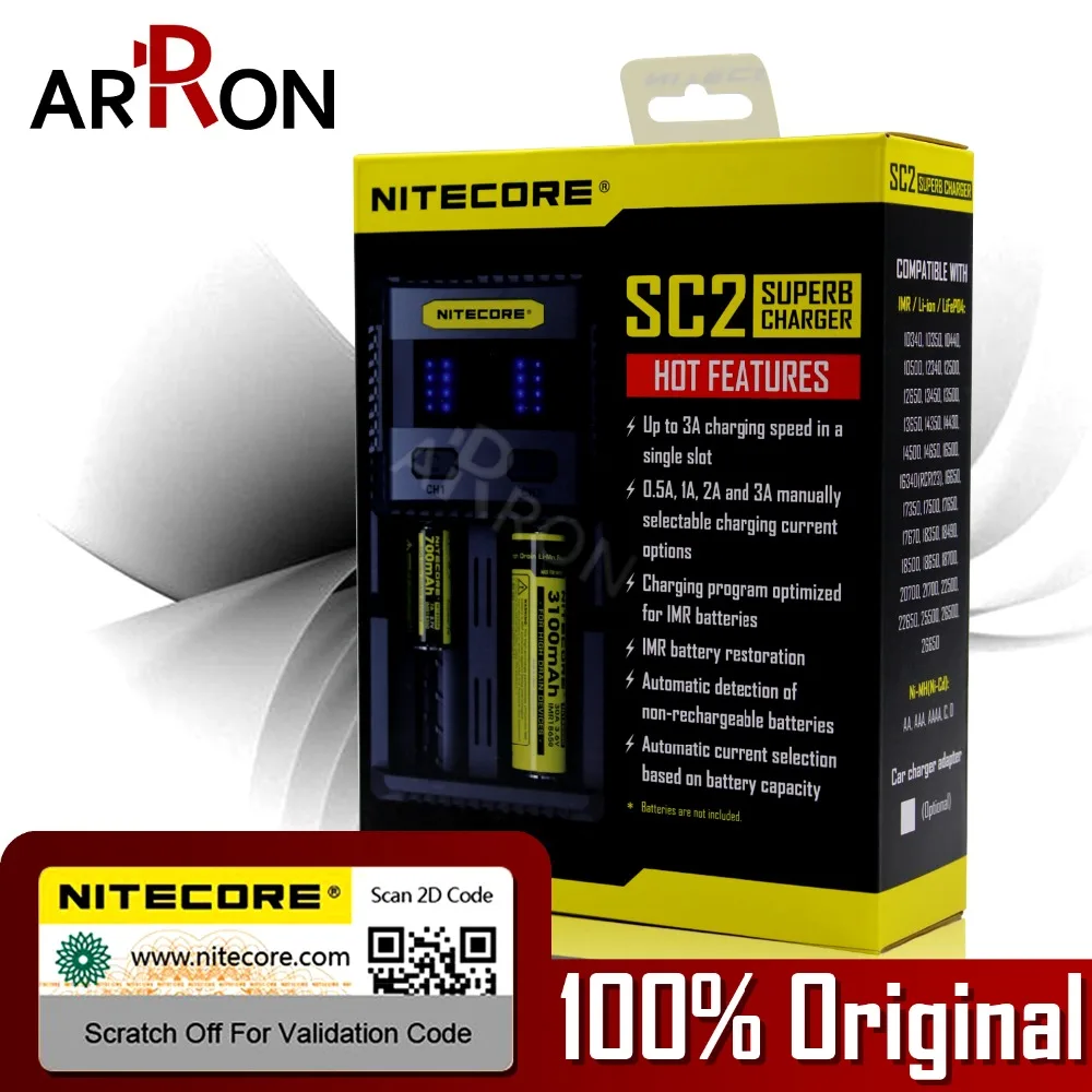 

Hot NITECORE SC2 Up tp 3A Single Slot Speedy Charging IMR Optimized Program Fast USB Output Current-selectable Sperb Charger