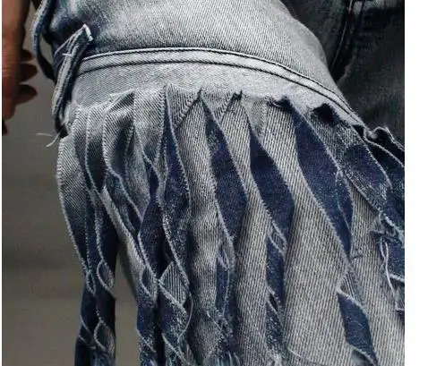 Весенне-осенние повседневные джинсовые брюки с кисточками, модные женские джинсы стрейч в европейском стиле