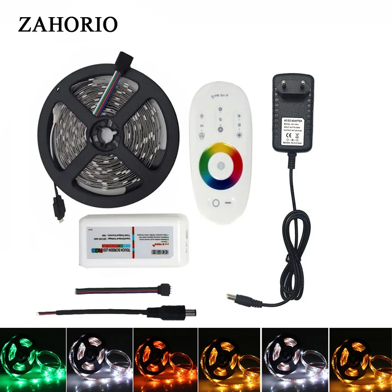 ZAHORIO 30 светодиодный s SMD5050 RGB Светодиодная лента Водонепроницаемый светильник DC 12