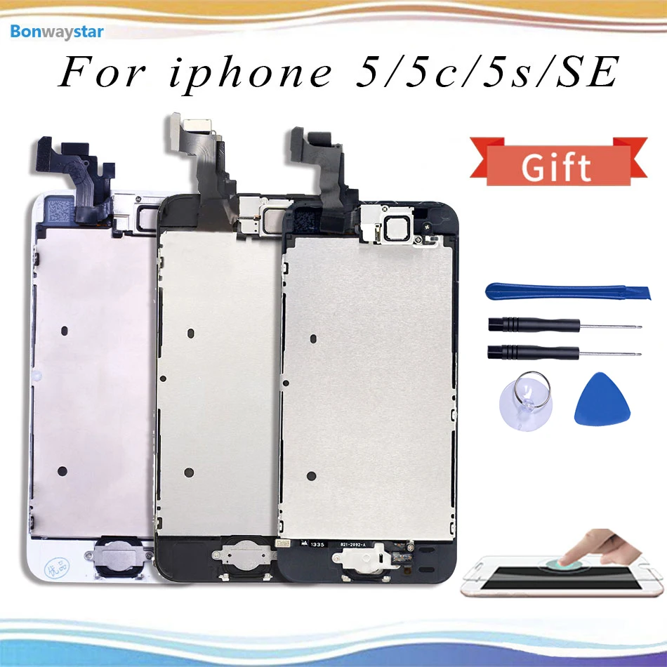 

Full Assembly LCD Display for iPhone 5s 6s se 6 Touch Screen Digitizer Replacement with Home Button Front Camera Complete LCD