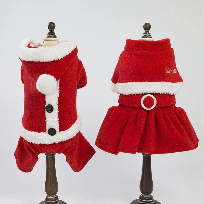 

2018 New Pet Christmas Costumes Santa Dog Clothes for Male & Female Dogs Xmas Holiday Puppy Coat Kitty Cat Princess Dress S-2XL