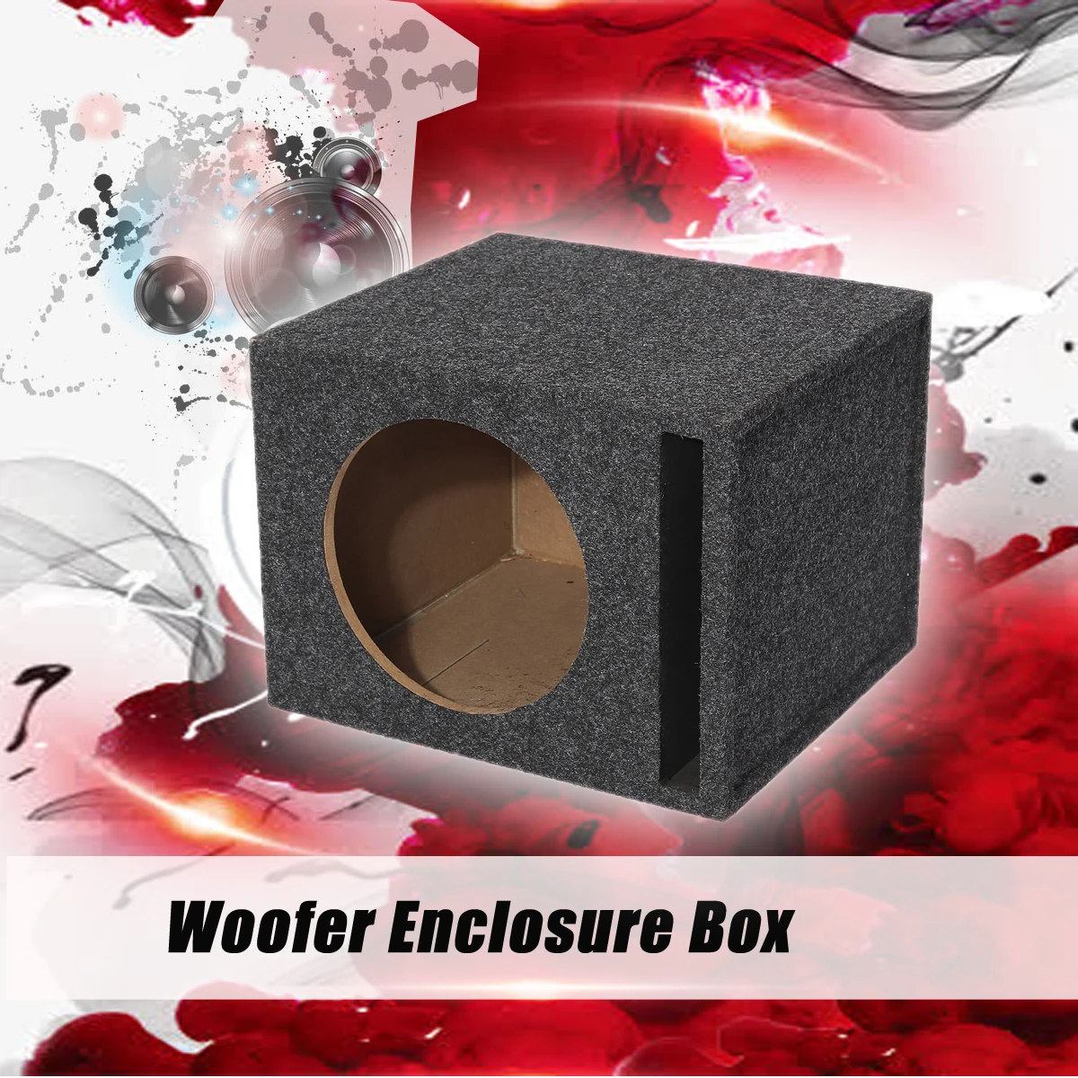 

CLAITE Single 12" Vented Slot Ported Empty Subwoofer Sub Enclosure Box 405*310*360mm/445*330*380mm HIFI Wood Speaker DIY Case