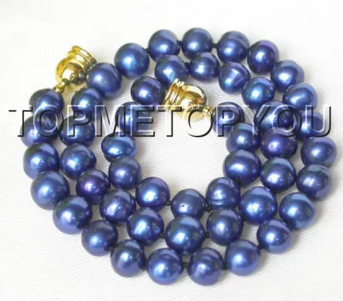 

Free Shipping >>Genuine 10mm round -color blue shell pearls necklace Magnet E1057