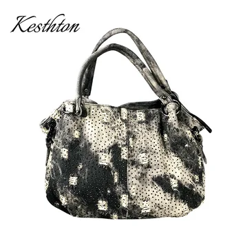 

2019 denim women handbags washed soft female messenger bags with diamond fashion casual ladies single shoulder bags for girls