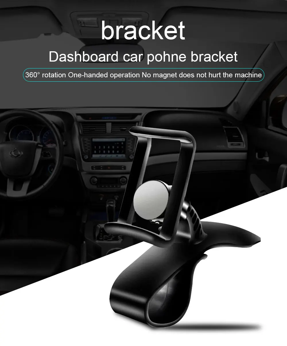 Ascromy Car Phone Mount Holder HUD Dashboard Stand For Xiaomi iPhone 7 8 X Samsung Galaxy S9 S8 Mobile Porta celular Accessories (1)