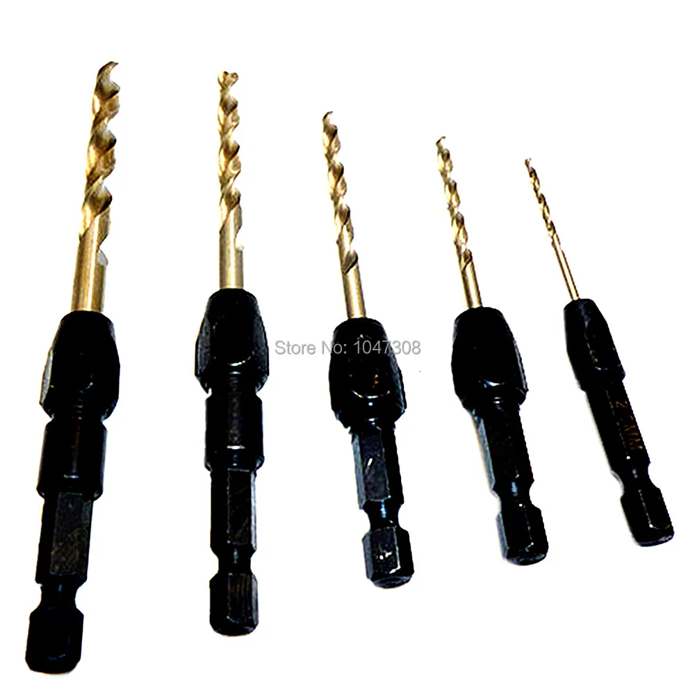 5pcs Countersink Drill Bit Screw Quick Change Hex Shank Counter Sink