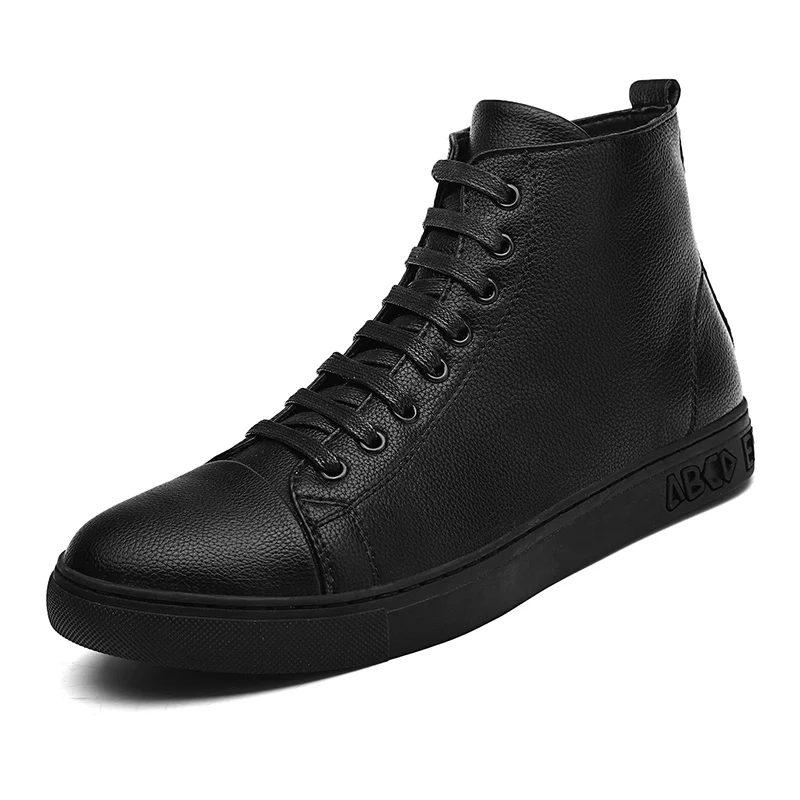 2018 New Mens Winter Boots Fashion Lace Up High Top Male Casual Outdoor Boots Black Man Split Leather Sneakers Plus Size 2018 New Mens Winter Boots Fashion Lace Up High Top Male Casual Outdoor Boots Black Man Split Leather Sneakers Plus Size