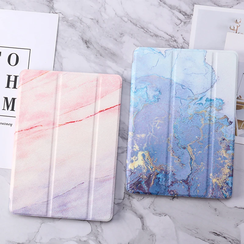 For iPad Air 1 2 Case Marble Pattern Silicon Cover for iPad 9.7 Pro 10.5 Mini 2/3/4/5 Air 10.5 Smart Funda A1893