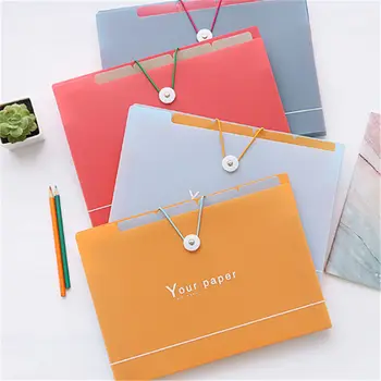 

Coloffice New Style Candy Pure Color File Folder Students Text Paper Exercise Book Storage Expanding Wallet Office Supplies
