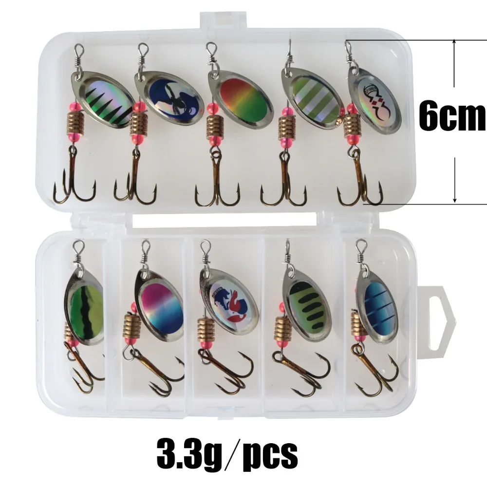 10pcs/lot LUSHAZER fishing spoon lures spinner bait 2.5-4g fishing