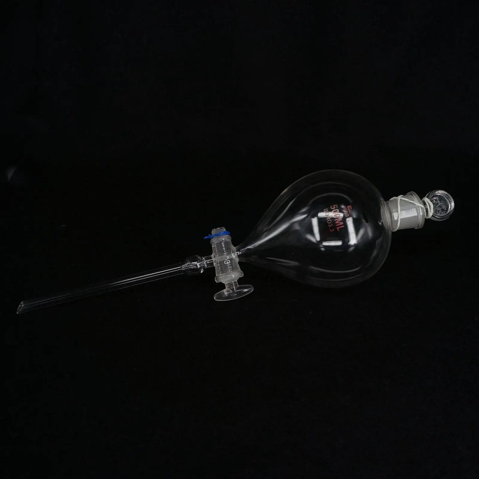 500 мл трубки O/D 9 мм Лаборатория Стекло капельная Воронка мяч форма с Stopcock измерительный инструмент