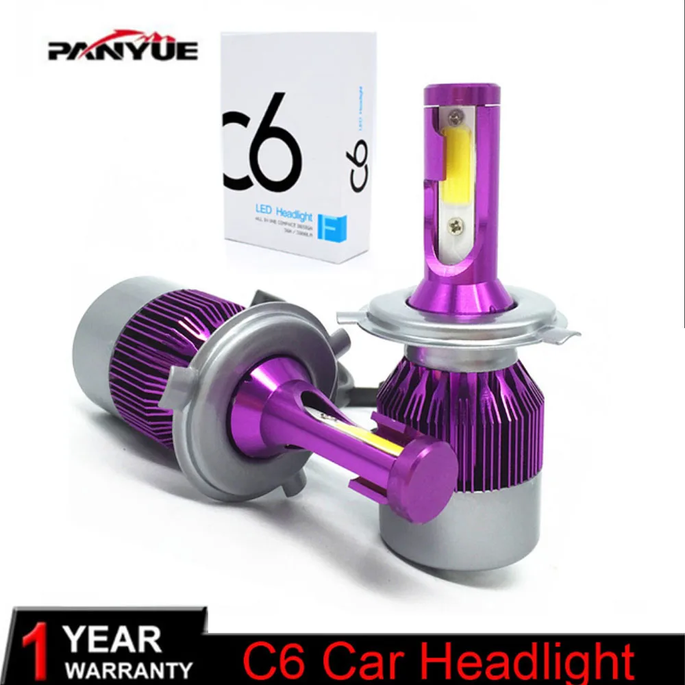 PANYUE 2PCS H4 LED H7 H11 9006 HB4 H1 H3 HB3 COB LED Auto Car Headlight