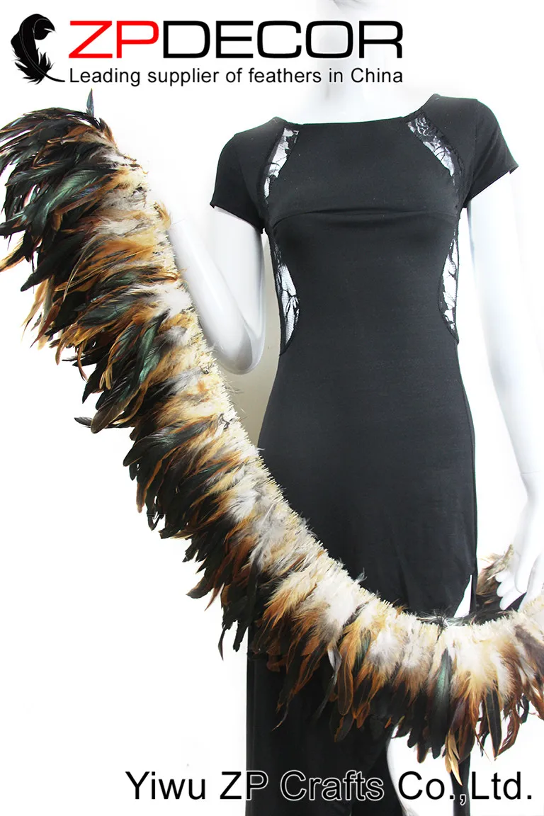 NATURAL BROWN Half Bronze Coque Tail Strung Wholesale feathers (13)