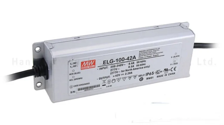 

Original MEAN WELL 100W Single Output IP67 Constant Current /Voltage LED Driver Switching Power Supply With PFC ELG-100