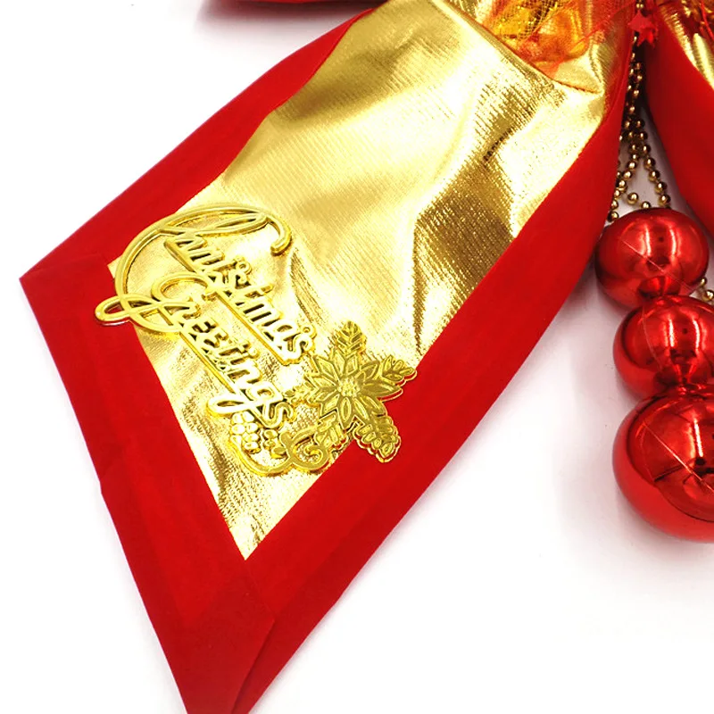 35 см золотые рождественские банты колокольчики большие рождественские украшения дома Санта висячие украшения