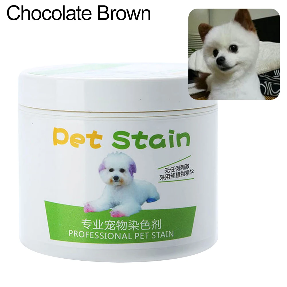 1Pc 100ml Professional Hair Dye Gel for Dogs Pet Stain Anti Allergic Cat Dog Hair Dye Cream Coloring Agent DIY dyeing wax - Цвет: Chocolate Brown