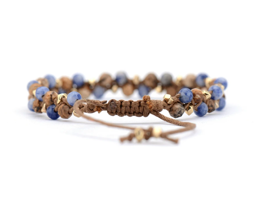 Богемные натуральные камни золотые бусины регулируемый браслет Винтаж бисером плетеные браслеты женские богемные Ювелирные изделия Подарки
