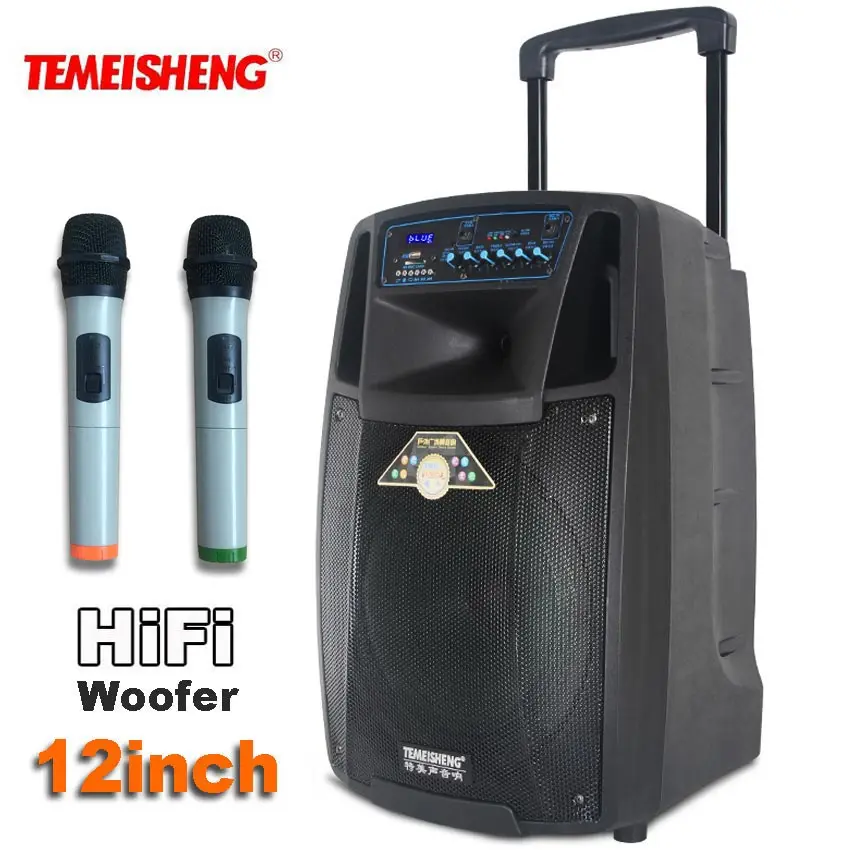 

100W HiFi High Power Loudspeaker Wireless Microphone Amplifier Portable Speaker Lithium Battery Support TF Card USB Move Column
