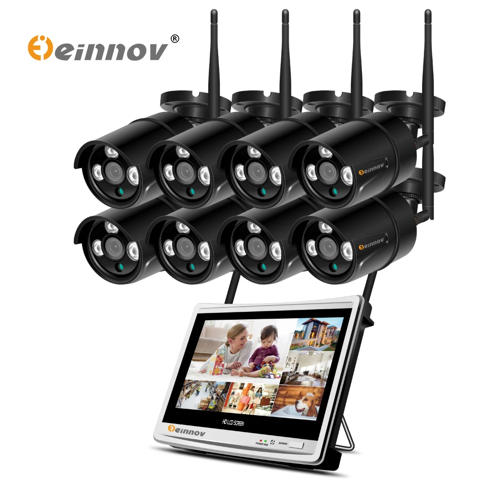 

Einnov Wifi Security Camera System IP Surveillance Camera Wireless For Home 1080P CCTV NVR 8CH Set LCD 12in HD Night Vision P2P
