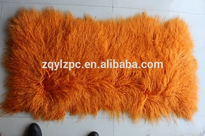 Высокое качество натуральный монгольская овчина меховая пластина - Цвет: Orange
