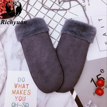 Мода Прихватки для мангала наручные палец водительские перчатки Твердые взрослых пальцев рукавицы натуральная для подарка кролик Перчатки