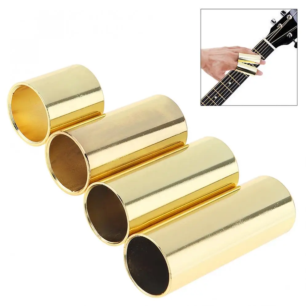4pcs/lot Universal Gold Plated Steel Guitar Slide 28mm 51mm 60mm 70mm