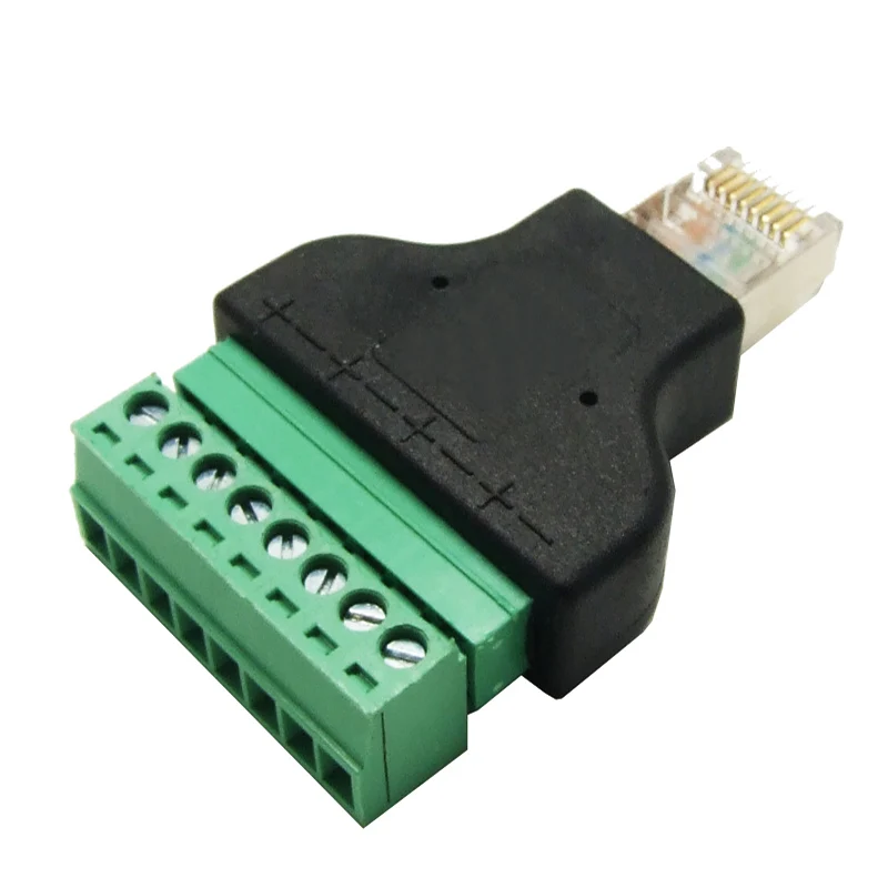 

Excellway RJ45 Network Adapter 8P8C Crystal Head to 8PIN Terminal Rj45 To Screw Term Block Adapter New