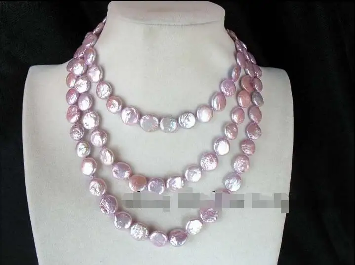 

Hot selling free shipping*******freshwater pearl violet coin 10-11mm necklace 45" nature wholesale beads gift
