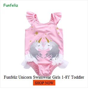 Funfeliz лебединые купальники, От 1 до 8 лет для девочек, Цельный купальник для маленьких девочек, милый детский купальный костюм с единорогом, детская розовая юбка, купальный костюм