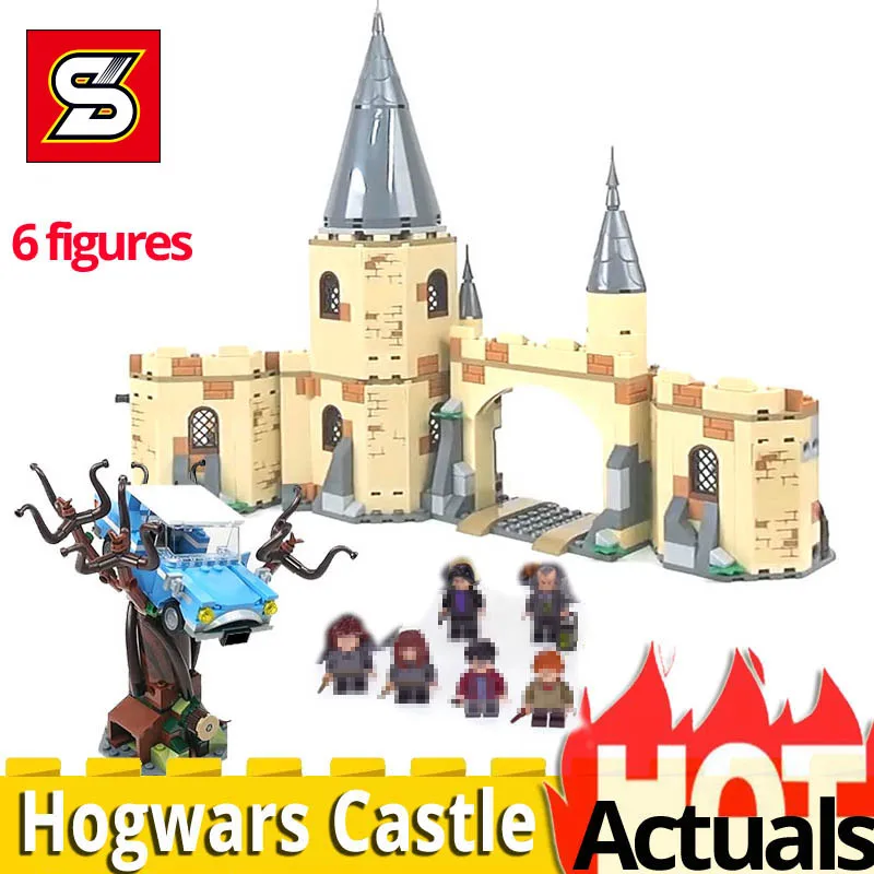 Harrys movie Hogwartsing gates Car castle architecture модель строительные блоки brickheadz совместимый 75953