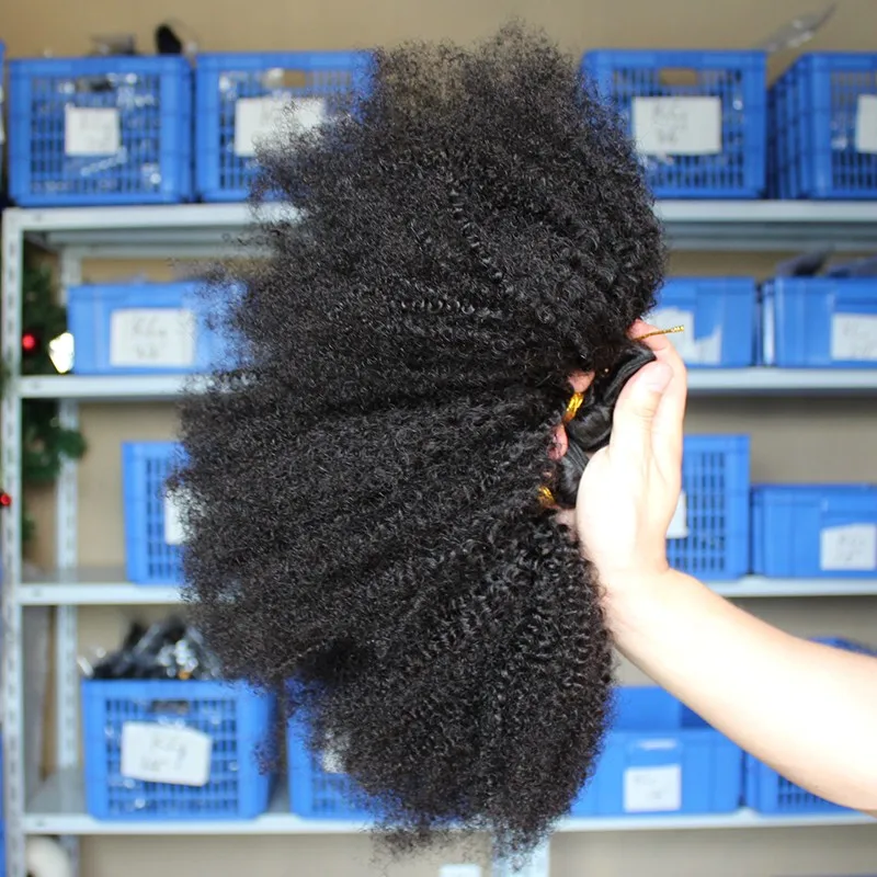 Афро кудрявые вьющиеся волосы бразильские волосы плетение пучки человеческих волос для наращивания Remy натуральный цвет 1 шт. только 10-26 дюймов пучки