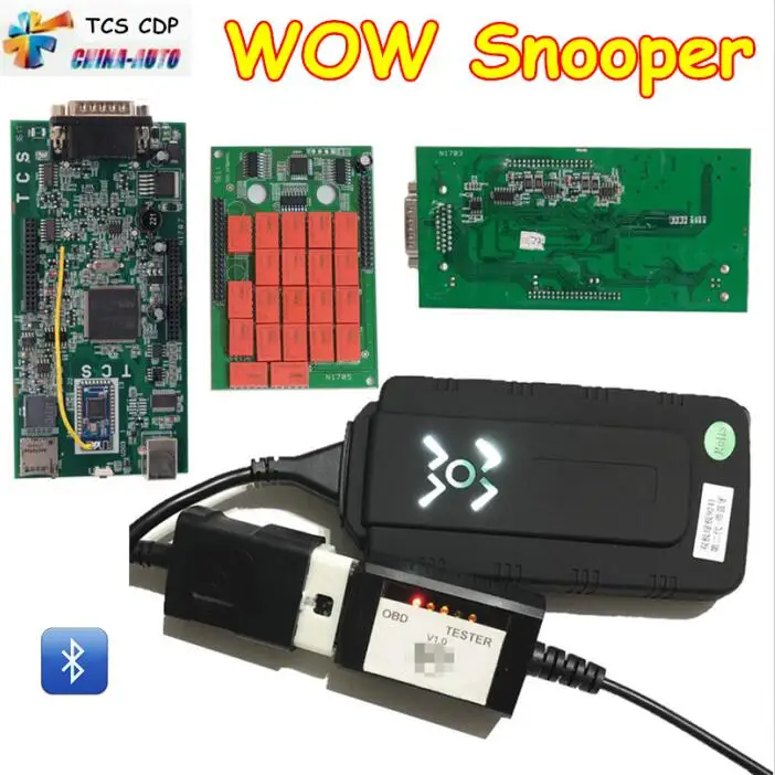 

New Design OBDIICAT-WOW With Bluetooth Multi-Languages OBD2 TCS CDP Red NEC Relays WOW Diagnostic Tools TCS Pro CDP NEW VCI
