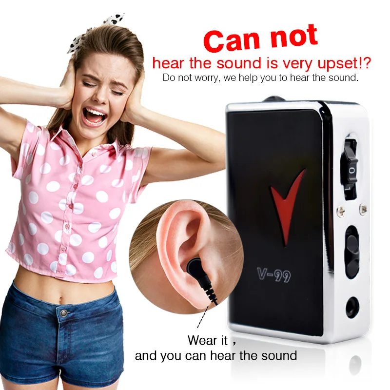 V99 Hearing Aids High Power Voice Amplifier Volume Adjustable Hearing Aid Best Sound Amplifier Receiver Elderly Deafness