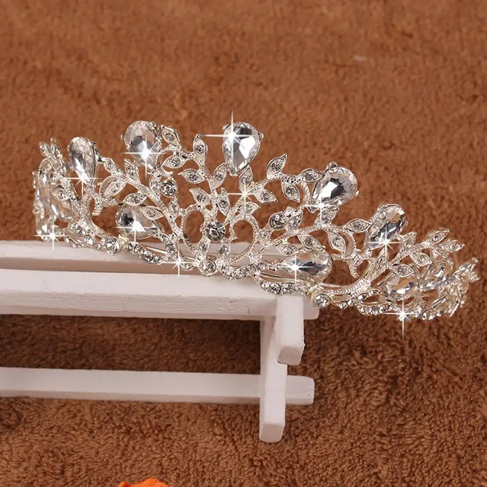 

Bridal Princess Crystal Rhinestone Tiara Wedding Prom Crown Comb Veil Headband