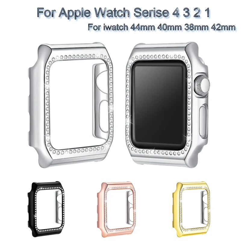 

Diamond Watch Case For Apple Watch Series 3 2 1 PC Protector Cover For iwatch 38mm 42mm Women Bracelet Watch shell Accessories