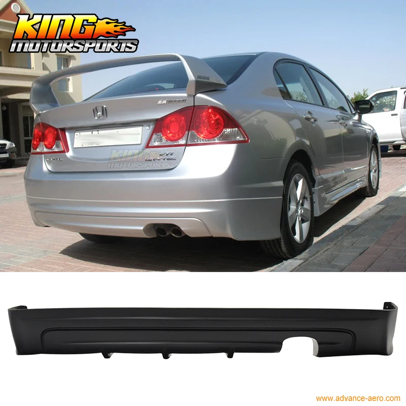 

FOR 06-11 HONDA CIVIC 4DR SEDAN MUGEN STYLE REAR BUMPER LIP SPOILER BODYKIT PU