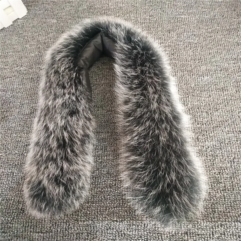 

Fashionable High Quality Genuine Fox Fur Collar For Jacket Hood Detachable Fox Fur Collar Trimming
