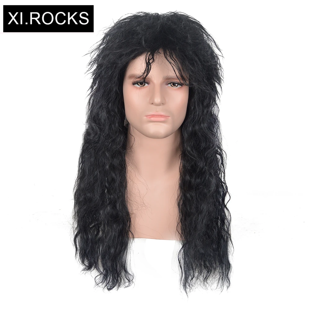 

3611 xi.rock brazilian kinky curly Heat Resistant wig medium length Rockabilly Fluffy wigs synthetic hair