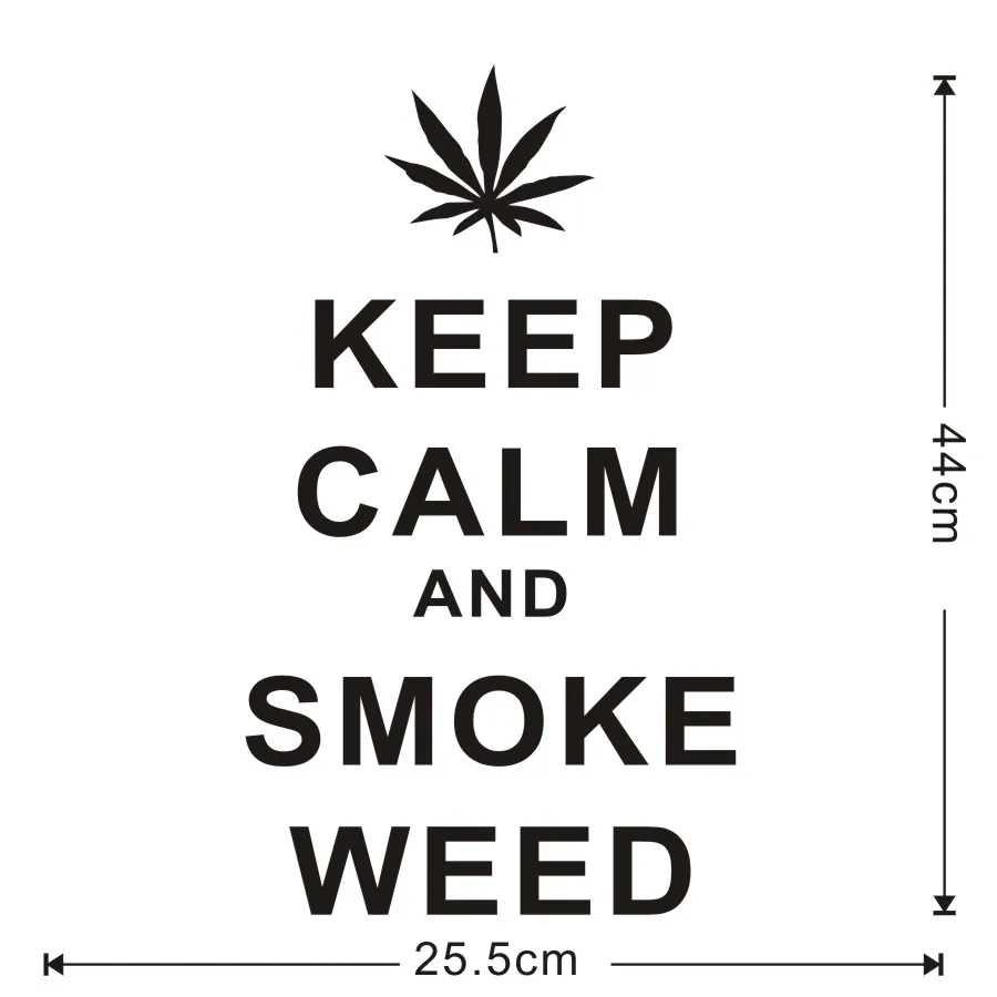 Keep Calm And Smoke Weed Creative Quotes Wall Sticker Diy Vinyl