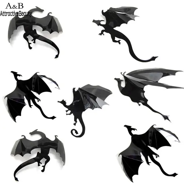 Nursery Bedroom Kids Ceiling Fun Bat Dragon Shape Wall Stickers Nursery Bedroom Kids Ceiling Fun Bat Dragon Shape Wall Stickers